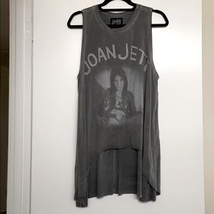 Joan Jett, vintage style, high/low, tunic tank